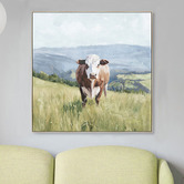 Sage Lane Moo-Ving Solo Framed Canvas Wall Art