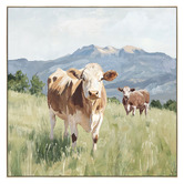 Sage Lane Moo the Merrier Framed Canvas Wall Art