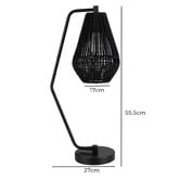 Globe Luxe Lighting Tomiko Black Rope &amp; Metal Desk Lamp