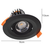 Globe Luxe Lighting Reslig 71mm LED 13W Tiltable Recessed Downlight