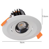 Globe Luxe Lighting Reslig 71mm LED 9W Tiltable Recessed Downlight