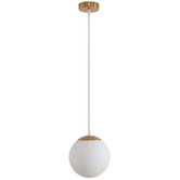 Globe Luxe Lighting Monique Opal Glass &amp; Aluminium Pendant Light