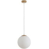 Globe Luxe Lighting Monique Opal Glass &amp; Aluminium Pendant Light