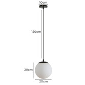 Globe Luxe Lighting Monique Opal Glass &amp; Aluminium Pendant Light