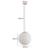 Globe Luxe Lighting Monique Opal Glass &amp; Aluminium Pendant Light