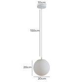 Globe Luxe Lighting Monique Opal Glass &amp; Aluminium Pendant Light