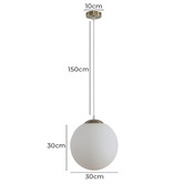 Globe Luxe Lighting Monique Opal Glass &amp; Aluminium Pendant Light