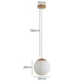 Globe Luxe Lighting Monique Opal Glass &amp; Aluminium Pendant Light