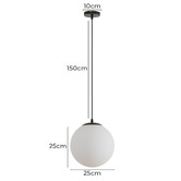 Globe Luxe Lighting Monique Opal Glass &amp; Aluminium Pendant Light