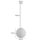 Globe Luxe Lighting Monique Opal Glass &amp; Aluminium Pendant Light