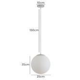 Globe Luxe Lighting Monique Opal Glass &amp; Aluminium Pendant Light