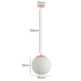 Globe Luxe Lighting Monique Opal Glass &amp; Aluminium Pendant Light