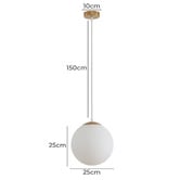 Globe Luxe Lighting Monique Opal Glass &amp; Aluminium Pendant Light