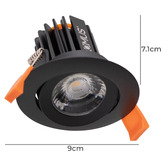 Globe Luxe Lighting Reslig 71mm LED 9W Tiltable Recessed Downlight