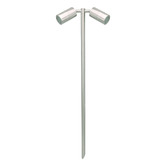 Globe Luxe Lighting Talha 2 Light Stainless Steel Tri-Colour Spike Light