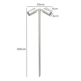 Globe Luxe Lighting Talha 2 Light Stainless Steel Tri-Colour Spike Light