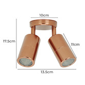 Globe Luxe Lighting Wendy 2 Light Copper Tri-Colour Outdoor Spotlight