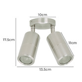 Globe Luxe Lighting Wendy 2 Light Stainless Steel Tri-Colour Outdoor Spotlight