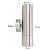Globe Luxe Lighting Wendy Stainless Steel Tri-Colour Up/Down Outdoor Wall Light