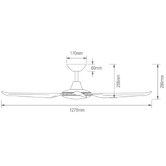 Globe Luxe Lighting 127cm Ambre DC Ceiling Fan