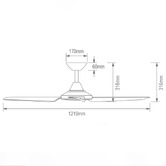 Globe Luxe Lighting 122cm Briar DC Ceiling Fan