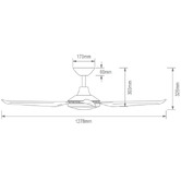 Globe Luxe Lighting 127cm Ambre DC Ceiling Fan with LED