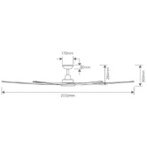 Globe Luxe Lighting 203cm Sam DC Ceiling Fan