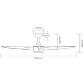 Globe Luxe Lighting 132cm Sable DC Ceiling Fan