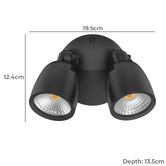 Globe Luxe Lighting Farah 2 Light Outdoor Wall Spotlight