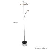 Globe Luxe Lighting Kirsten Meta 2 Light LED Floor Lamp