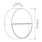 Globe Luxe Lighting Taner Round 240V LED Outdoor Step Light