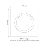 Globe Luxe Lighting Roshni 390mm 4-in-1 Bathroom Heater Exhaust Fan with LED Light