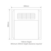 Globe Luxe Lighting Elior 390mm 4-in-1 Bathroom Heater Exhaust Fan with LED Light