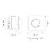 Globe Luxe Lighting Aura Aluminium Square 24V Low-Level Recessed LED Wall Light