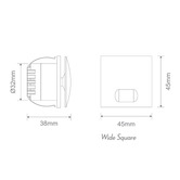 Globe Luxe Lighting Aura Aluminium Square 24V Low-Level Recessed LED Wall Light
