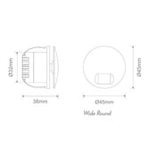 Globe Luxe Lighting Aura Aluminium Round 240V Low-Level Recessed LED Wall Light