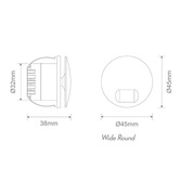 Globe Luxe Lighting Aura Aluminium Round 24V Low-Level Recessed LED Wall Light