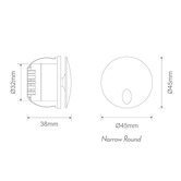 Globe Luxe Lighting Aura Aluminium Round 24V Low-Level Recessed LED Wall Light