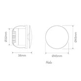 Globe Luxe Lighting Aura Aluminium Round 24V Low-Level Recessed LED Wall Light
