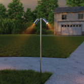 Globe Luxe Lighting Talha 2 Light Stainless Steel Tri-Colour Spike Light
