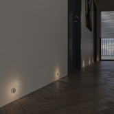 Globe Luxe Lighting Aura Aluminium Round 240V Low-Level Recessed LED Wall Light