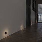 Globe Luxe Lighting Aura Aluminium Round 240V Low-Level Recessed LED Wall Light