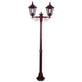Globe Luxe Lighting Xavien Powder-Coated Die-Cast Aluminium 205cm 2-Light Lamp Post