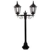 Globe Luxe Lighting Xavien Powder-Coated Die-Cast Aluminium 143cm 2-Light Lamp Post