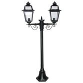 Globe Luxe Lighting Zorelle Powder-Coated Die-Cast Aluminium 141cm 2-Light Lamp Post