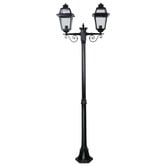 Globe Luxe Lighting Zorelle Powder-Coated Die-Cast Aluminium 204cm 2-Light Lamp Post