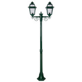 Globe Luxe Lighting Zorelle Powder-Coated Die-Cast Aluminium 204cm 2-Light Lamp Post