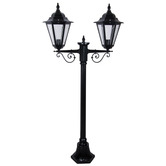 Globe Luxe Lighting Halcyon Powder-Coated Die-Cast Aluminium 144cm 2-Light Lamp Post