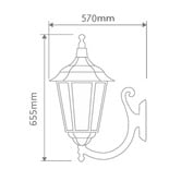 Globe Luxe Lighting Xavien Powder-Coated Die-Cast Aluminium Upward Outdoor Wall Light