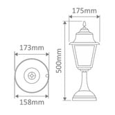 Globe Luxe Lighting Westyn Powder-Coated Die-Cast Aluminium Post Top Light